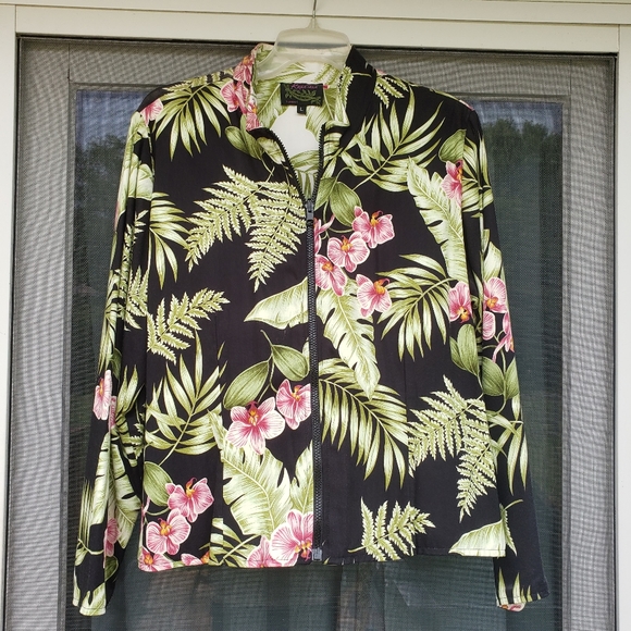 Reversible zip Tropical jacket L Hawaii - Picture 2 of 6